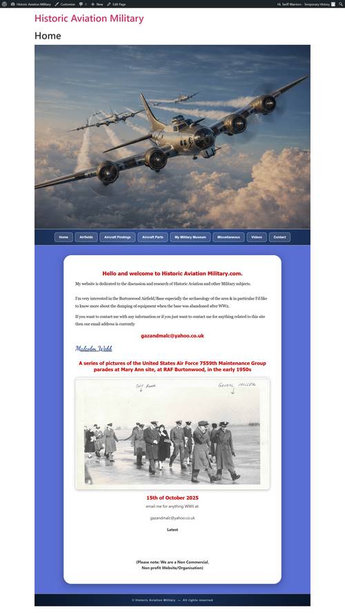 Preview of the new Historic Aviation Military website